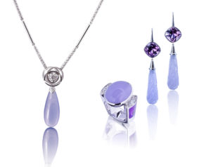 Binder-Moerisch, Goldschmied, Lavender Jade Set